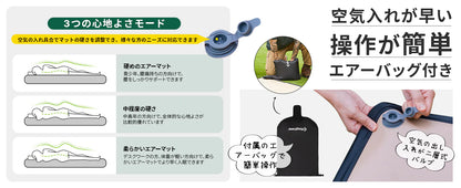 【KingCamp｜キングキャンプ】Flexi Rest 5.0 DUO｜ダブルサイズ インフレーターマット 200×140×5cm（カーキ）