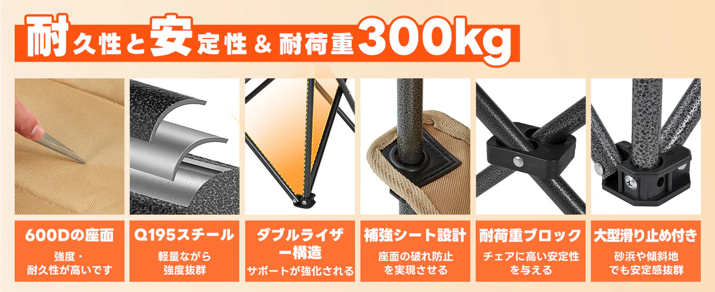 【KingCamp｜キングキャンプ】CANNA C30 三人掛けアウトドアチェア｜折りたたみ式 耐荷重300kg ワイドソファチェア