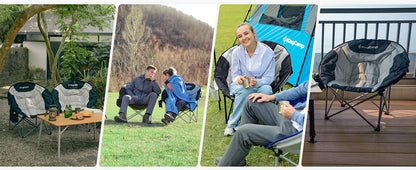 【KingCamp｜キングキャンプ】ムーンキャンピングチェア｜折りたたみ式 円形クッションチェア 耐荷重150kg