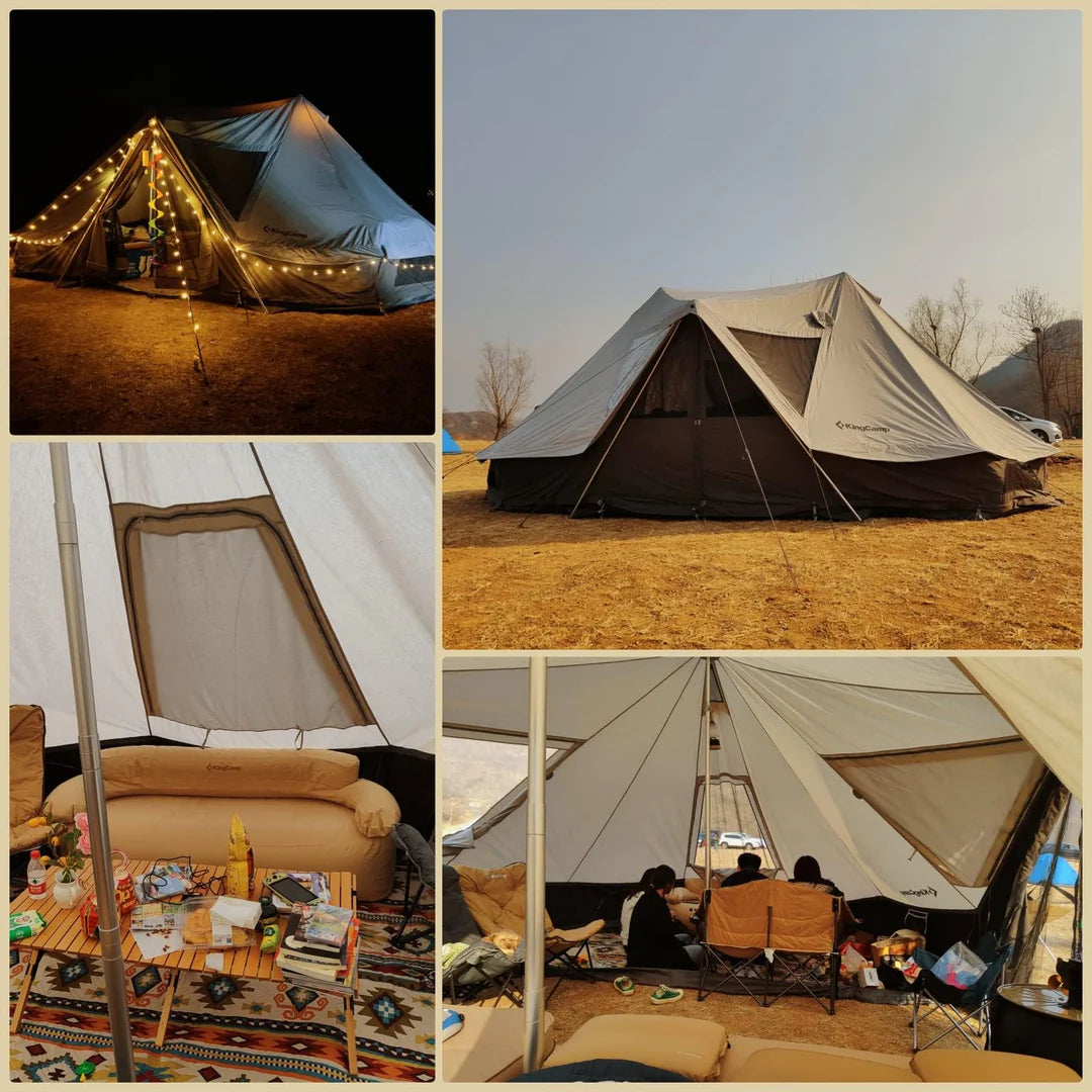 【KingCamp｜キングキャンプ】Khan Palace｜グレー｜超大型T/Cグランピングテント（煙突穴付・二重構造）
