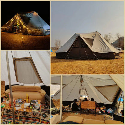 【KingCamp｜キングキャンプ】Khan Palace｜グレー｜超大型T/Cグランピングテント（煙突穴付・二重構造）