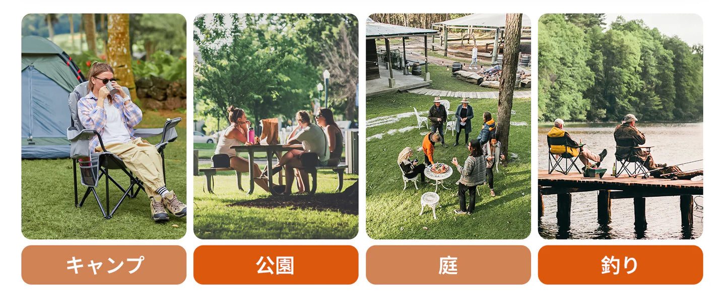 【KingCamp｜キングキャンプ】ハイバック キャンピングアームチェア｜折りたたみチェア 耐荷重160kg 肘掛け付き