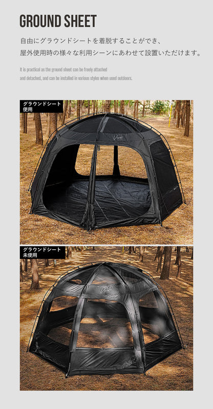 KZM ビバドームシェルタープライム ブラック 改良版 テント シェルター 黒 3人用 4人用 カズミ アウトドア KZM OUTDOOR VIVA DOME SHELTER PRIME