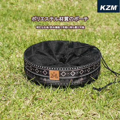 KZM トライカトラリーセット 食器セット17P ブラックバッグ ステンレススチール お皿 ボウル カズミ アウトドア KZM OUTDOOR