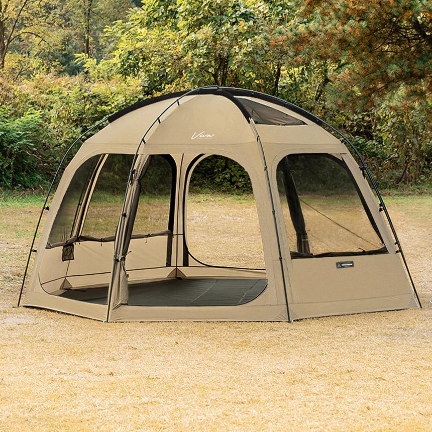 KZM OUTDOOR VIVA DOME SHELTER＋ SAND KZM ビバドームシェルタープラス サンド 4～5人用 ドーム型テン –  DYNT COYOTE OUTDOOR