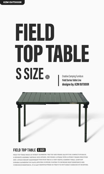 KZM フィールドトップテーブル Sサイズ 折りたたみ 3段階 コンパクト カズミ アウトドア KZM OUTDOOR FIELD TOP TABLE S