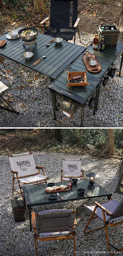 KZM フィールドトップテーブル Lサイズ 折りたたみ 3段階 コンパクト 収納 カズミ アウトドア KZM OUTDOOR FIELD TOP TABLE L