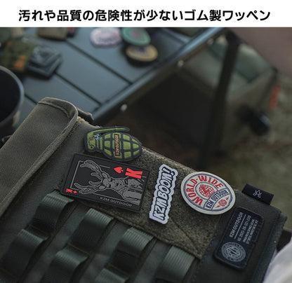 KZM ラバーワッペン3P SET_TRUMP ゴム製 マイクロベルクロ 長期間使用 カズミ アウトドア KZM OUTDOOR