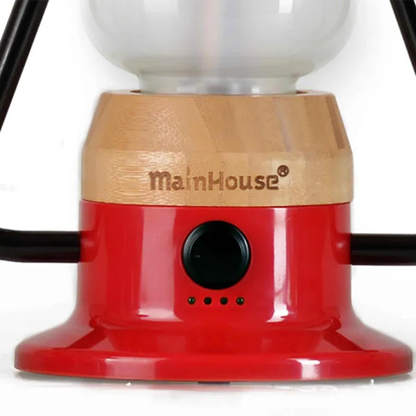 Main House メインハウス Bluetoothスピーカー内蔵 山小屋風LEDランタン レッド モバイルバッテリー機能 スピーカーランタン