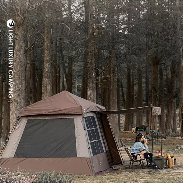 MOUNTAIN HIKER スターキャッスル オックスフォードキャンプテント 4-5人用 ストーブジャック 3ドア 自動テント