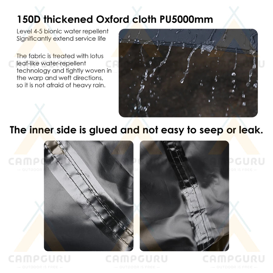 SHINE TRIP Outdoors（シャイン・トリップ／山趣）Hexagonal Vinyl Skylight 六角黒膠天幕（Gold／Black）