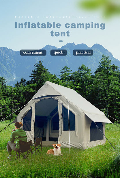 プレイドゥ インフレータブルキャンプテント エアテント 2人用 TCテント ロッジ型テント 家型テント PlayDo Inflatable Camping Family Air Tent