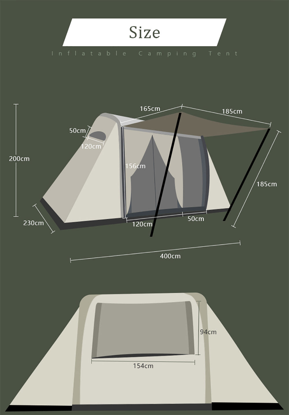 プレイドゥ インフレータブルハウスエアテント 2-4人用 TCテント ロッジ型テント 大型テント PlayDo Inflatable House Air Tent