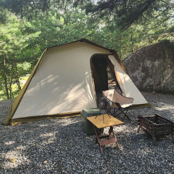 プレイドゥ ロッジ型テント 5-6人用 TCテント ビンテージテント 家型テント 大型テント ファミリーテント PlayDo Family Camping Tent