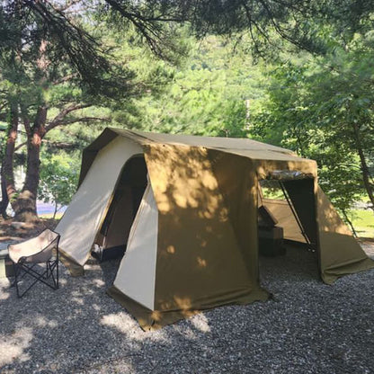 プレイドゥ ロッジ型テント 5-6人用 TCテント ビンテージテント 家型テント 大型テント ファミリーテント PlayDo Family Camping Tent