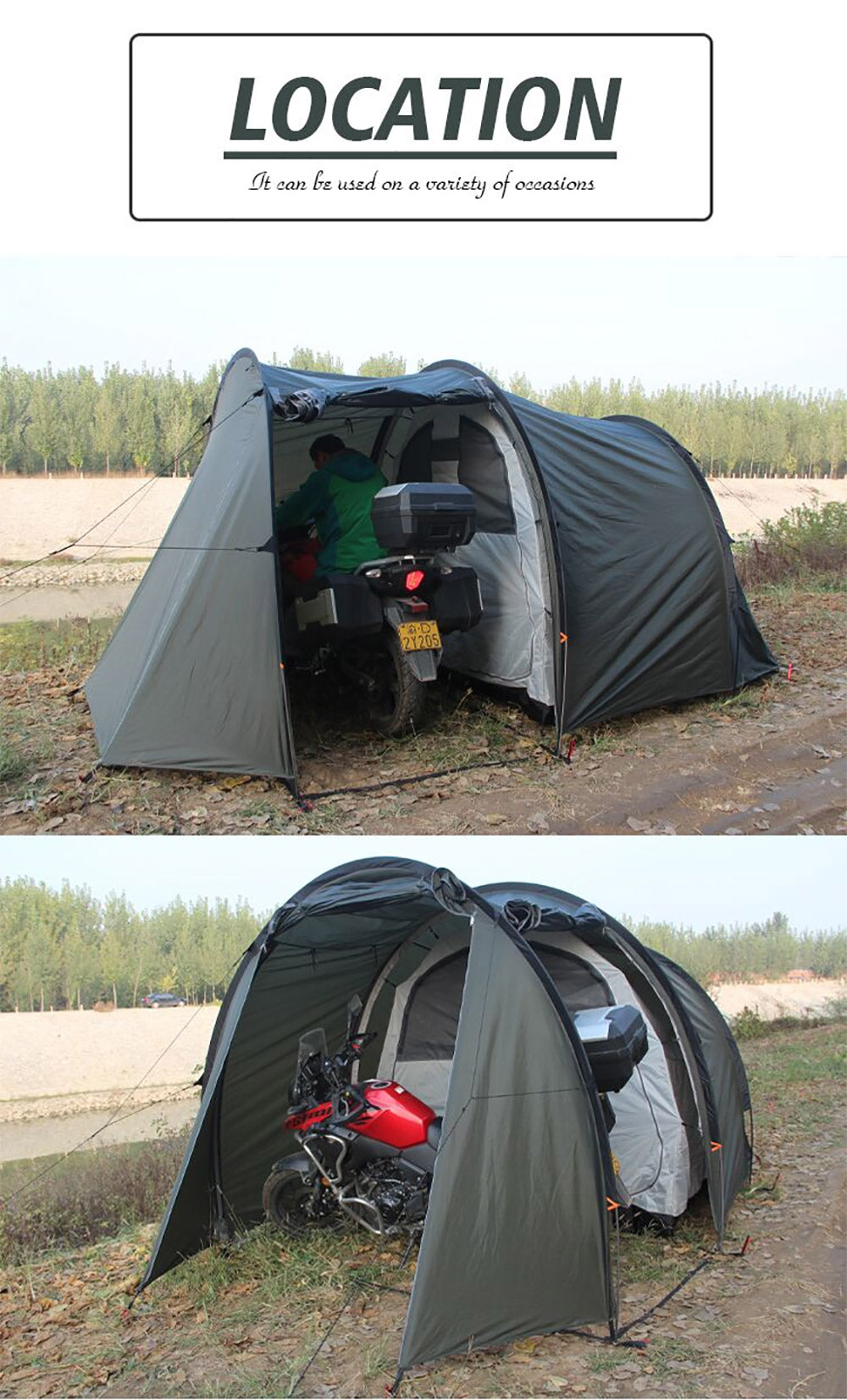 プレイドゥ バイクテント オートバイテント バイクカバーシェルター 1-2人用 PlayDo Motorcycle camping tent