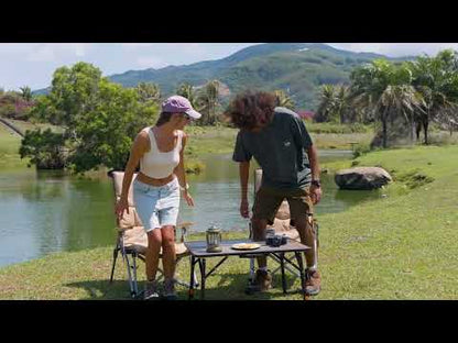 【KingCamp｜キングキャンプ】GRANITE P8060 アウトドアテーブル｜ガラス繊維天板 折りたたみ式 高さ無段階調整 80×60cm