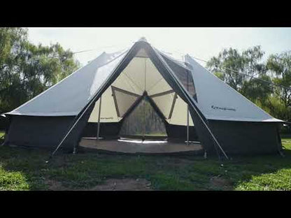 【KingCamp｜キングキャンプ】Khan Palace｜グレー｜超大型T/Cグランピングテント（煙突穴付・二重構造）