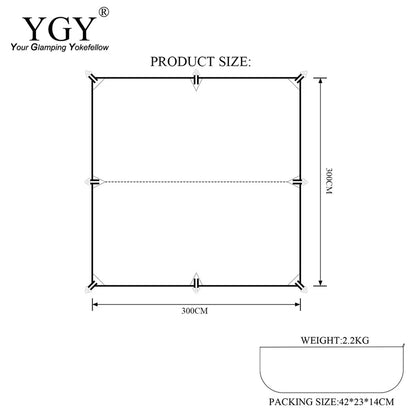 YGY TCタープ 300-300cm 防水 ポリコットン テントタープ ハンモックタープ