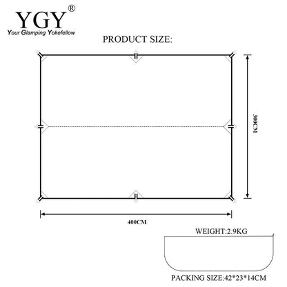 YGY TCタープ 300-400cm 防水 ポリコットン テントタープ ハンモックタープ