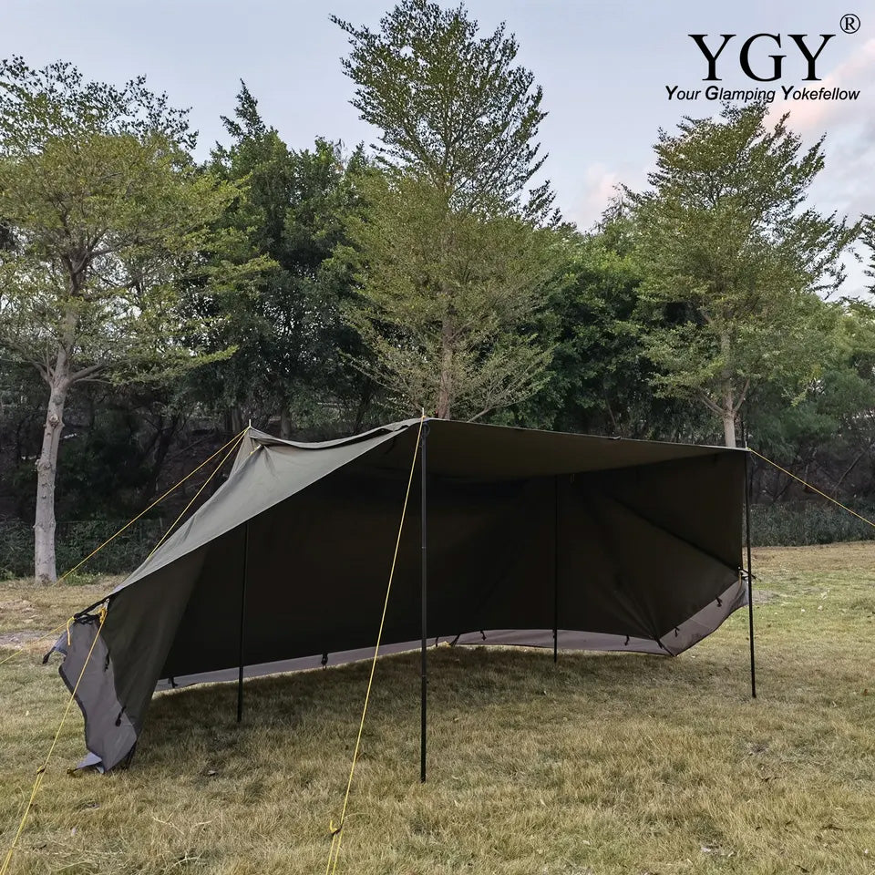 期間限定50%offセール ! YGY Bushcraft TCテント パップテント シェルターテント キャンプシェルター サバイバルテント キャノピー付き 1人用