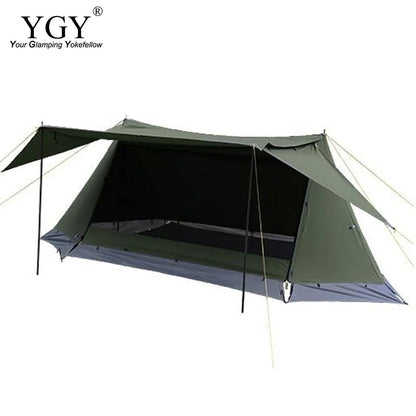 期間限定50%offセール ! YGY Bushcraft TCテント パップテント シェルターテント キャンプシェルター サバイバルテント キャノピー付き 1人用