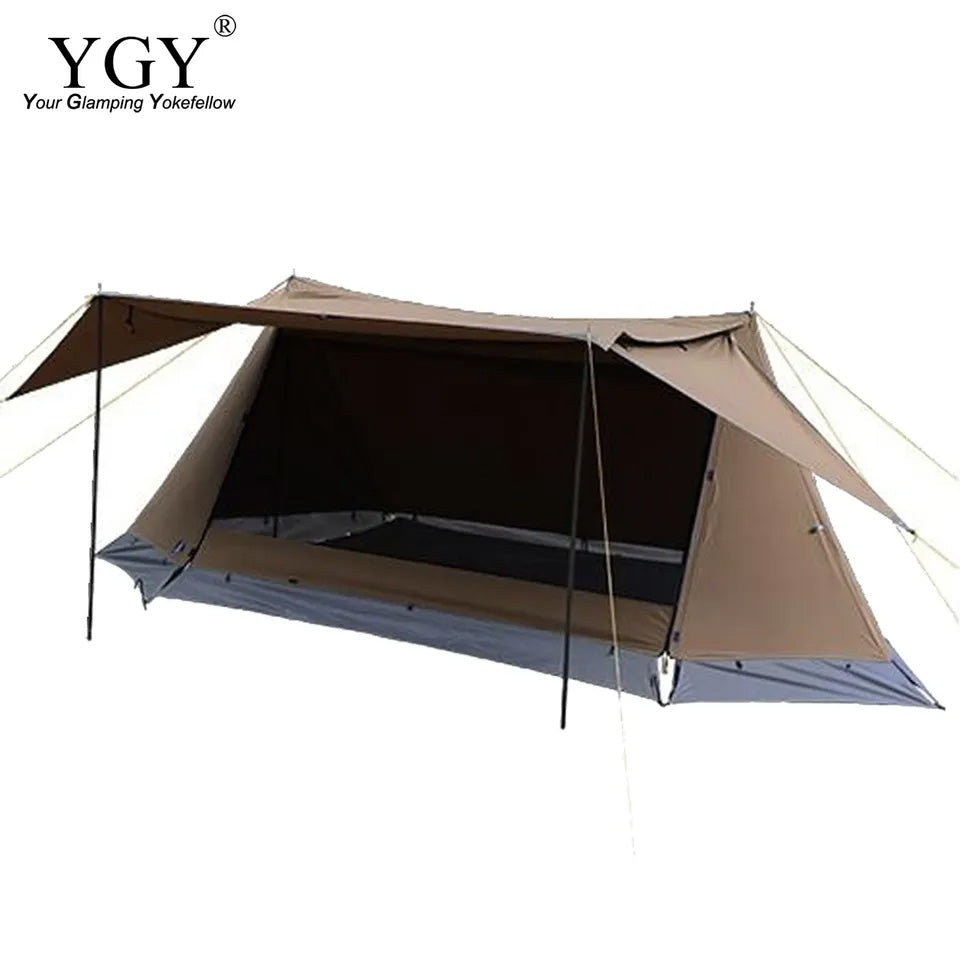 期間限定50%offセール ! YGY Bushcraft TCテント パップテント シェルターテント キャンプシェルター サバイバルテント キャノピー付き 1人用