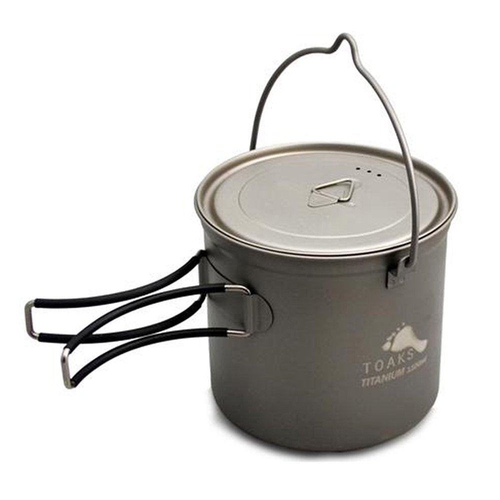 TOAKS トークス Titanium Pot 1100ml with Bail Handle チタニウム ポット ベイルハンドル付 アウトドア食器 カトラリー