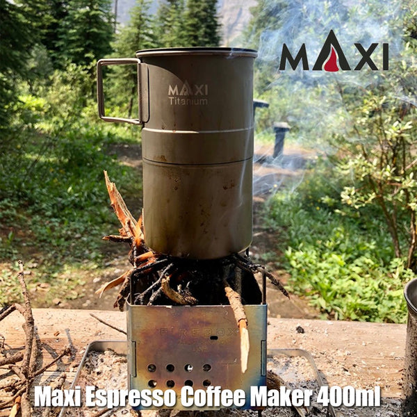 マキシ エスプレッソ コーヒーメーカー 400ml グレード1チタン トレイル アウトドア キャンプ Maxi Espresso Coffee Maker 400ml MX-ECM400