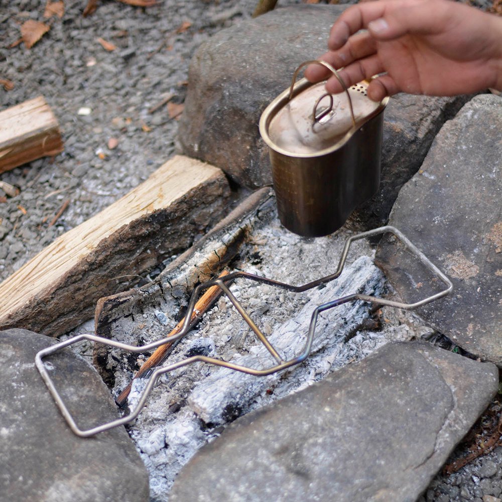 ブッシュクラフト たき火ゴトク Pro 純チタン中空パイプ 直火 ソロハイク 純チタン キャンプ用品 Bush Craft