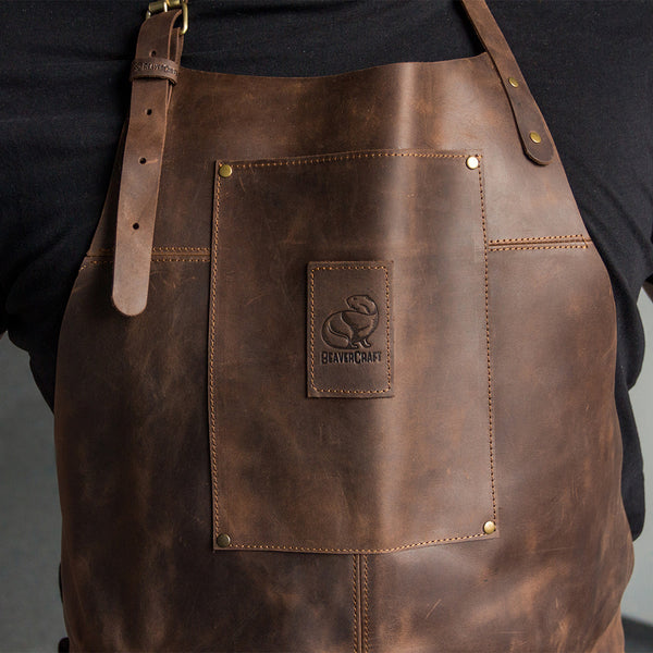 ビーバークラフト 本革エプロン ブラウン Beaver Craft Genuine Leather Apron Brown