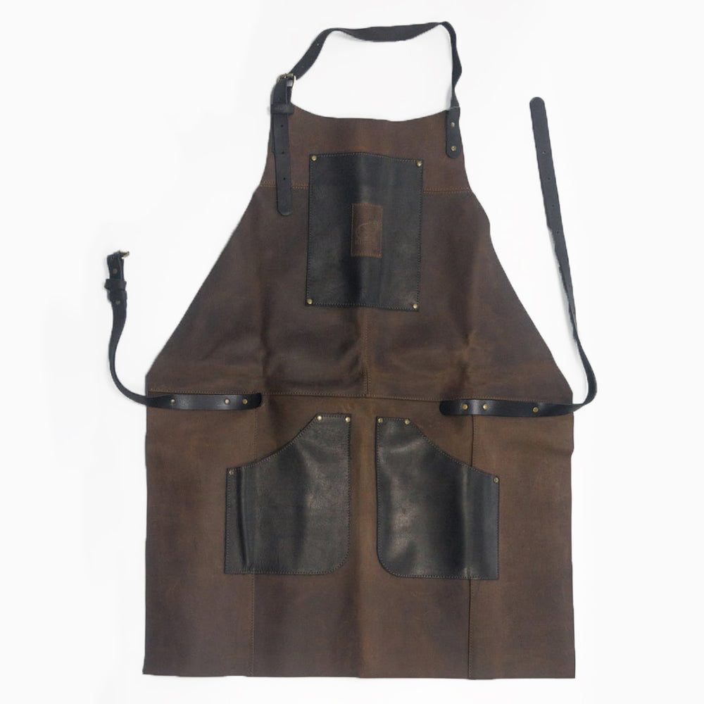 ビーバークラフト レザーエプロン ブラック＆ブラウン 本革 Beaver Craft Genuine Leather Apron Black&Brown