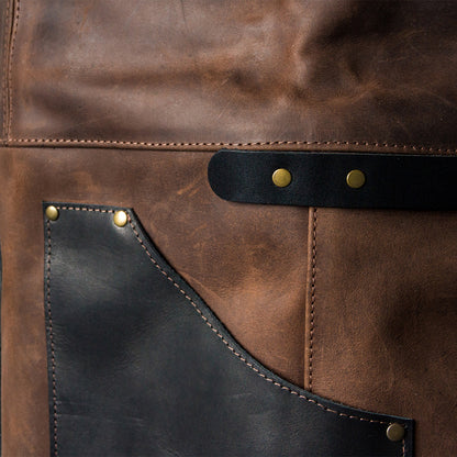 ビーバークラフト レザーエプロン ブラック＆ブラウン 本革 Beaver Craft Genuine Leather Apron Black&Brown