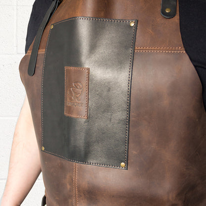 ビーバークラフト レザーエプロン ブラック＆ブラウン 本革 Beaver Craft Genuine Leather Apron Black&Brown