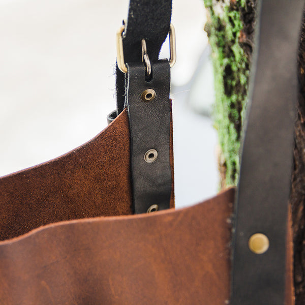 ビーバークラフト レザーエプロン ブラック＆ブラウン 本革 Beaver Craft Genuine Leather Apron Black&Brown