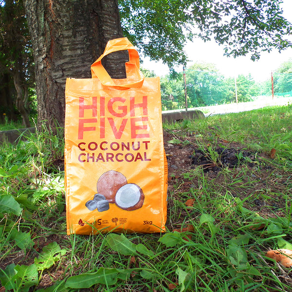 HIGH FIVE/Coconuts Briquette 3kg hai ハイファイブ ココナッツチャコール 炭 ヤシガラ BBQ エコ燃料