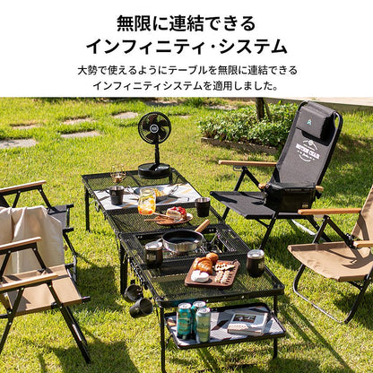 KZM アイアンメッシュ BBQ ローテーブル アウトドアテーブル 折りたたみ 折り畳み 机 軽量 カズミ アウトドア KZM OUTDOOR UNION IRON MESH LOW BBQ TABLE