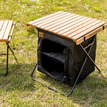 KZM ウッドロールアップ キャビネット 折りたたみ 軽量 コンパクト シェルフ カズミ アウトドア KZM OUTDOOR WINSOME WOOD ROLL UP CABINET