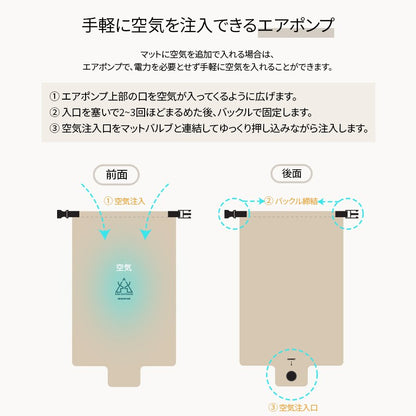 KZM エアバンプ ダブル エアマット エアーベッド エアベッド ダブルサイズ マット 車中泊 自動膨張式 カズミ アウトドア KZM OUTDOOR AIR BUMP DOUBLE MAT 7.5