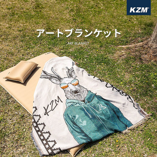 KZM アートブランケット ブランケット キャンプ アウトドア寝具 ひざ掛け 暖かい 車中泊 防寒 カズミ アウトドア KZM OUTDOOR ART BLANKET