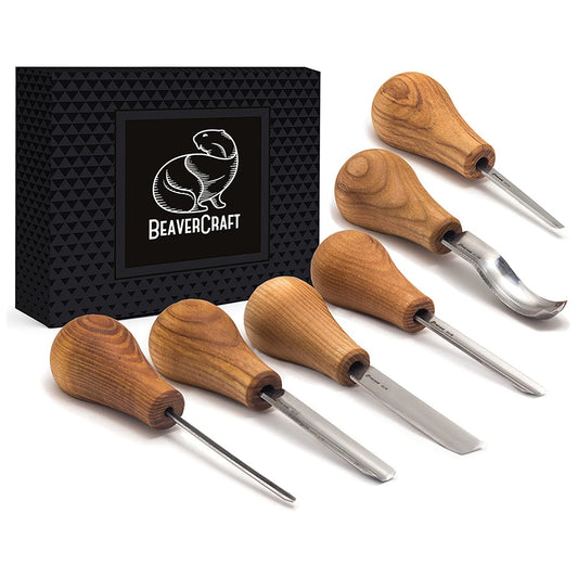 ビーバークラフト ウッドカービングセット パームチゼル Beaver Craft SC05 Woodcarving Set With Palm Chisels