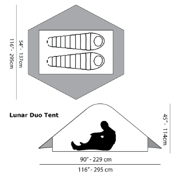 Six Moon Designs Lunar Duo Outfitter シックスムーンデザインズ ルナーデュオ アウトフィッター 1600g メッシュスカート付き 2人用テント ハイキングテント