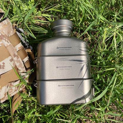 コヨーテキャンプギア チタニウム ミリタリー キャンティーン ボトル クッカーセット 1100ml 750ml 400ml COYOTE CAMP GEAR TITANIUM CANTEEN MESS MILITARY COOKER SET