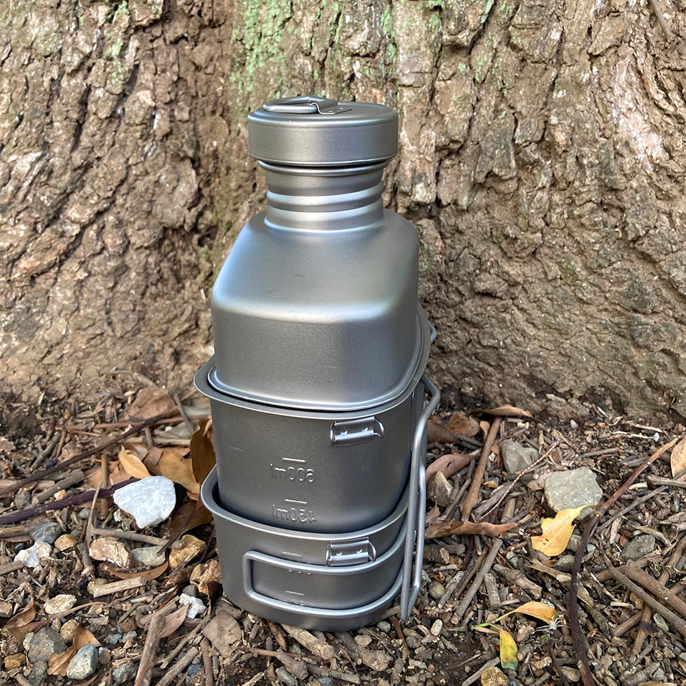 コヨーテキャンプギア チタニウム ミリタリー キャンティーン ボトル クッカーセット 1100ml 750ml 400ml COYOTE CAMP GEAR TITANIUM CANTEEN MESS MILITARY COOKER SET