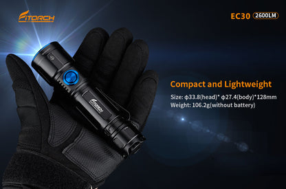 Fitorch EC30 USB TYPE-C RECHARGEABLE LED FLASHLIGHT フィトーチ USBタイプC 充電式 フラッシュライト LED懐中電灯 2600ルーメン