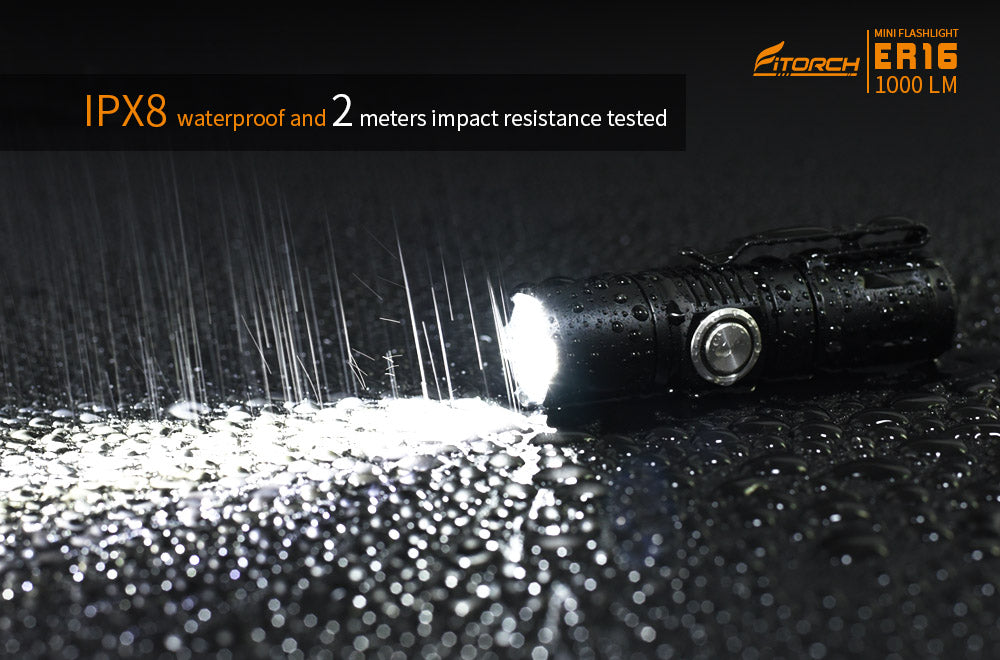 Fitorch ER16 Mini rechargeable side switch LED flashlight フィトーチ ミニLEDフラッシュライト 充電式 LED懐中電灯 1000ルーメン