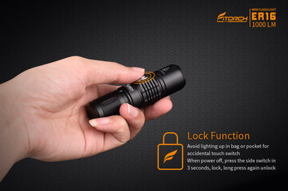 Fitorch ER16 Mini rechargeable side switch LED flashlight フィトーチ ミニLEDフラッシュライト 充電式 LED懐中電灯 1000ルーメン