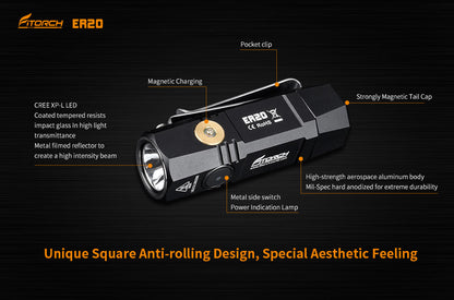 Fitorch ER20 PORTABLE MAGNETIC CHARGING RECHARGEABLE FLASHLIGHT フィトーチ ポータブル 磁気 充電式懐中電灯 LEDフラッシュライト LED懐中電灯 1000ルーメン