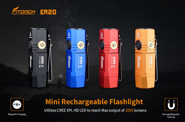 Fitorch ER20 PORTABLE MAGNETIC CHARGING RECHARGEABLE FLASHLIGHT フィトーチ ポータブル 磁気 充電式懐中電灯 LEDフラッシュライト LED懐中電灯 1000ルーメン