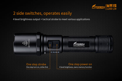 Fitorch MR15 RECHARGEABLE LED FLASHLIGHT XP-L LED フィトーチ 充電式LED懐中電灯 LEDフラッシュライト 1200ルーメン